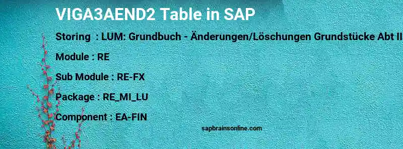 SAP VIGA3AEND2 table