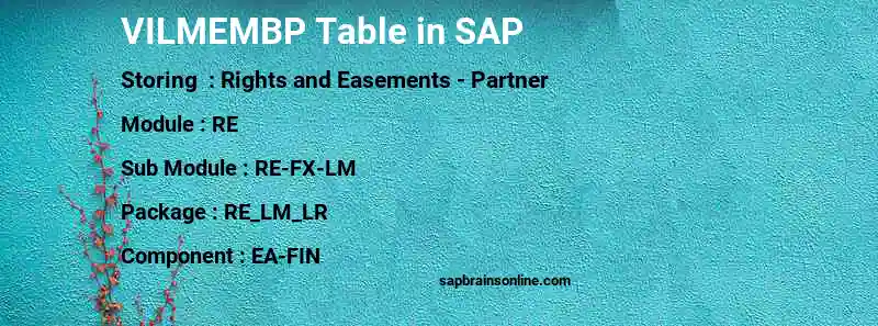 SAP VILMEMBP table