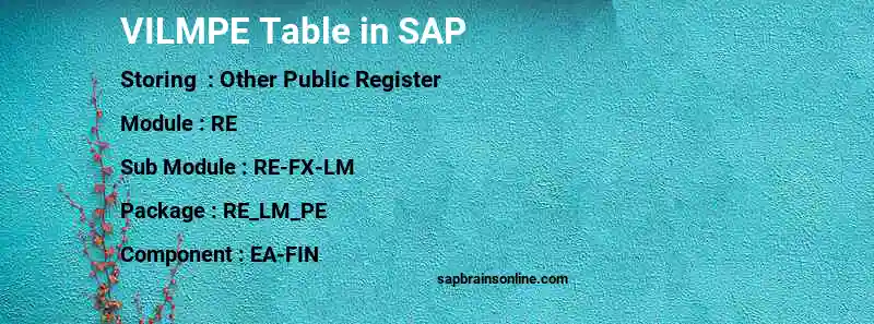 SAP VILMPE table