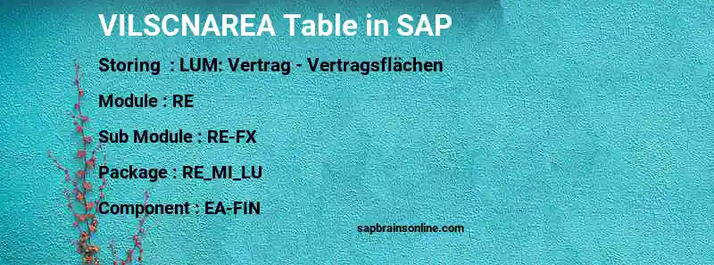 SAP VILSCNAREA table