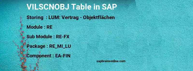 SAP VILSCNOBJ table