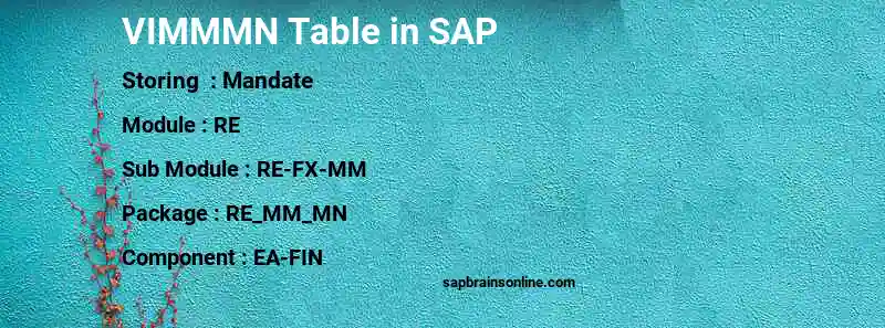 SAP VIMMMN table