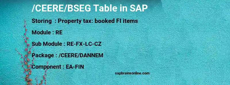 SAP /CEERE/BSEG table