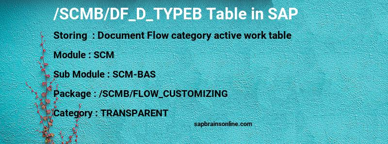 SAP /SCMB/DF_D_TYPEB table