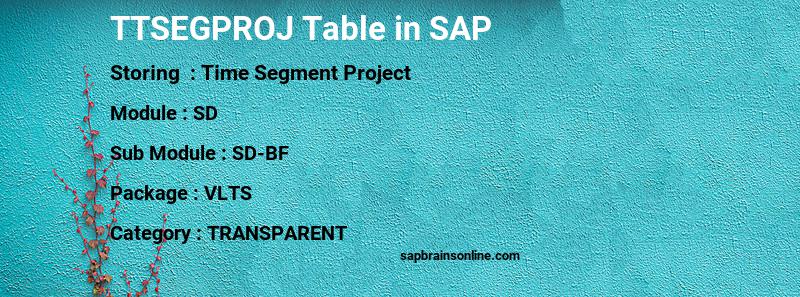SAP TTSEGPROJ table