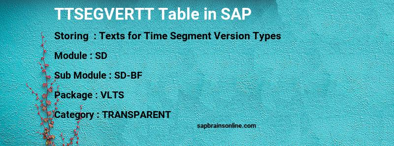 SAP TTSEGVERTT table