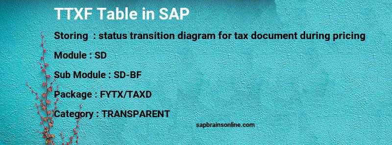 SAP TTXF table