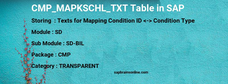 SAP CMP_MAPKSCHL_TXT table