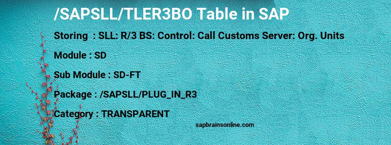 SAP /SAPSLL/TLER3BO table