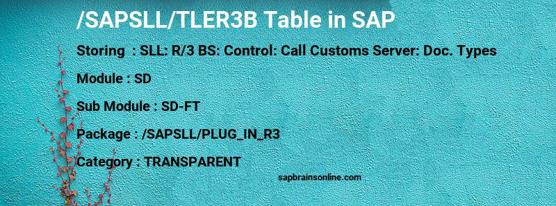 SAP /SAPSLL/TLER3B table