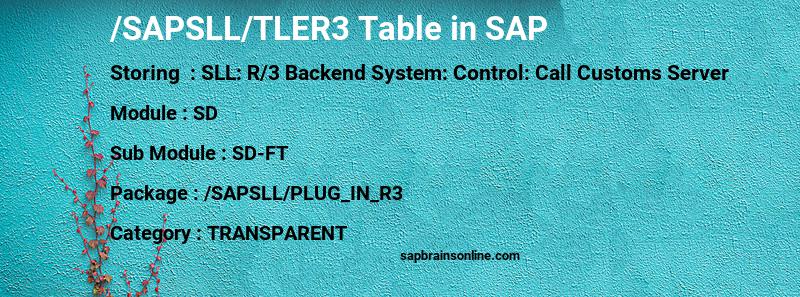 SAP /SAPSLL/TLER3 table