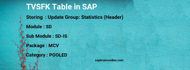 SAP TVSFK table