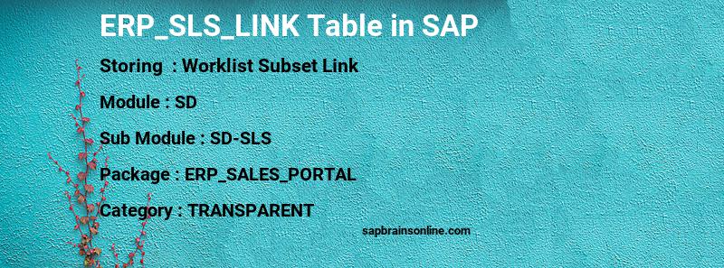 SAP ERP_SLS_LINK table