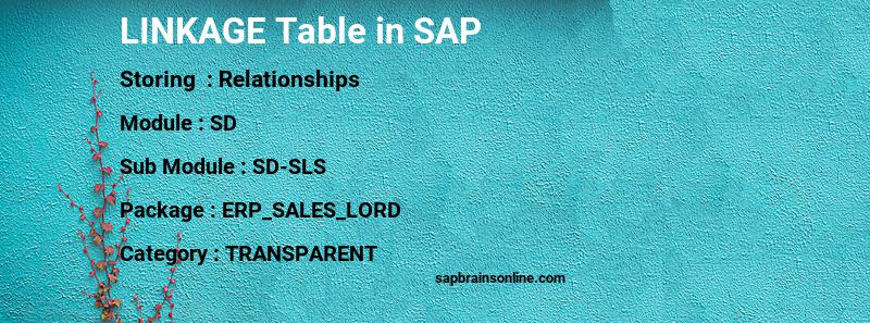 SAP LINKAGE table