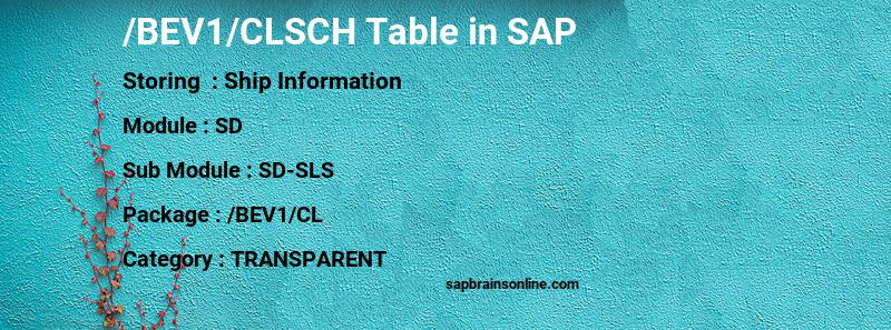 SAP /BEV1/CLSCH table