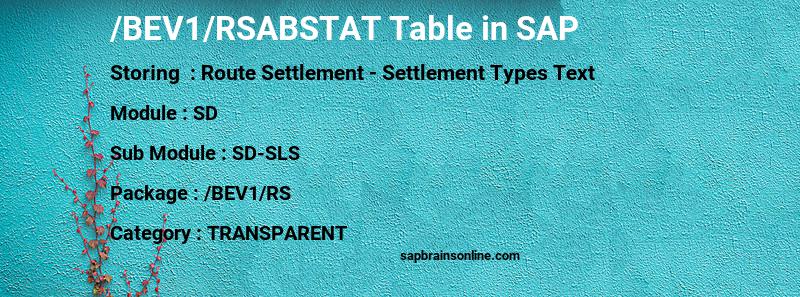 SAP /BEV1/RSABSTAT table