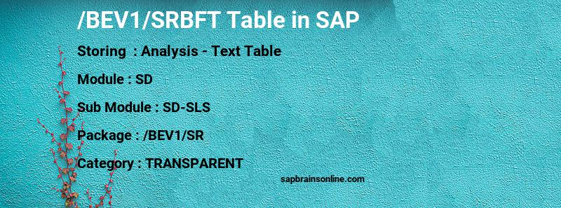 SAP /BEV1/SRBFT table