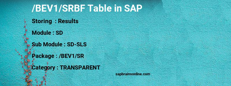 SAP /BEV1/SRBF table