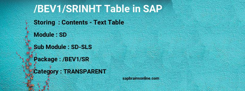 SAP /BEV1/SRINHT table