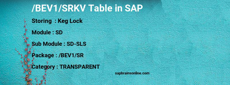 SAP /BEV1/SRKV table