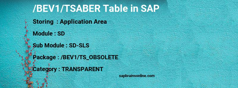 SAP /BEV1/TSABER table