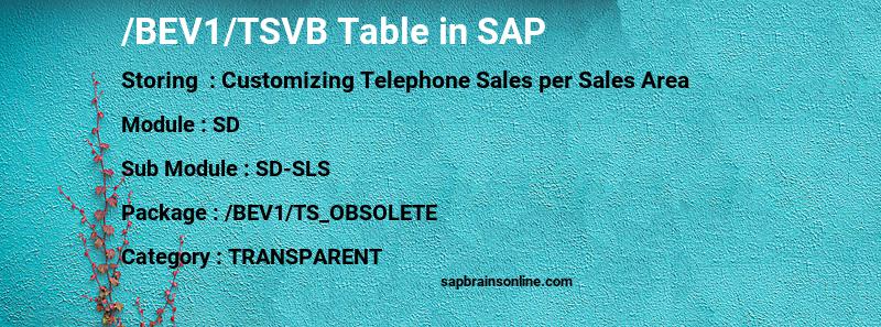 SAP /BEV1/TSVB table