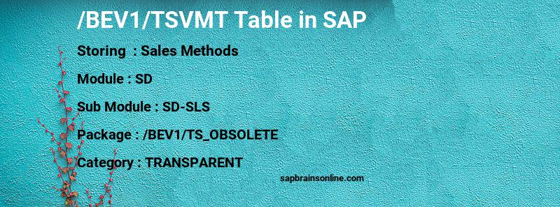 SAP /BEV1/TSVMT table