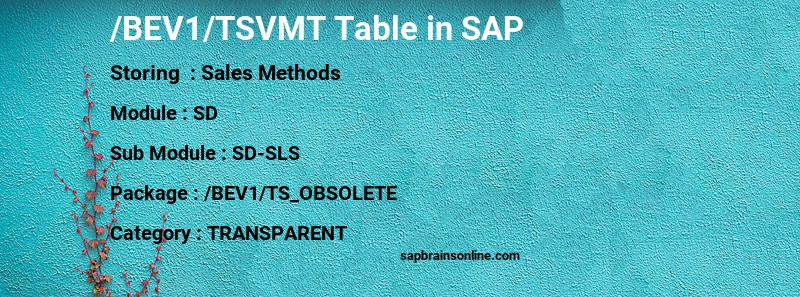 SAP /BEV1/TSVMT table