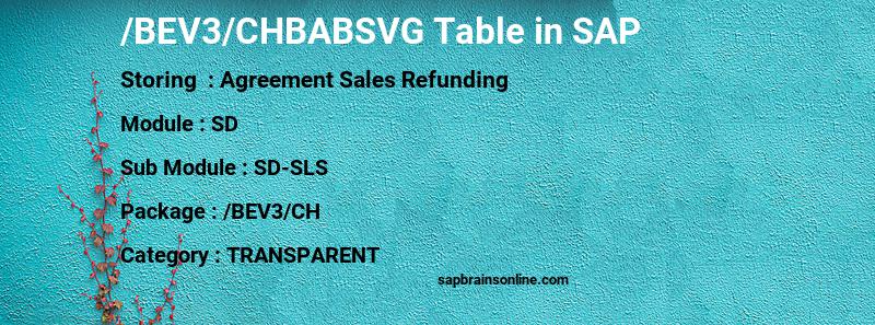 SAP /BEV3/CHBABSVG table