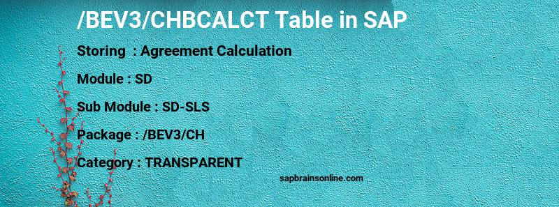 SAP /BEV3/CHBCALCT table