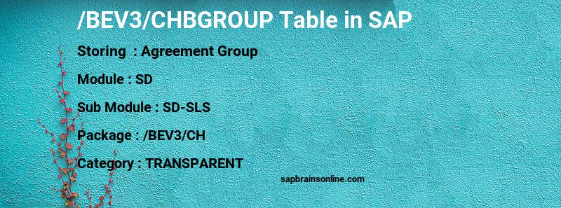 SAP /BEV3/CHBGROUP table
