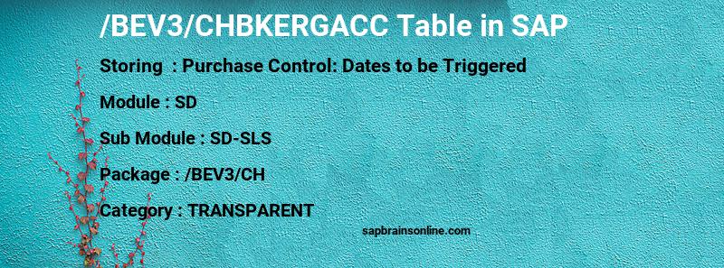 SAP /BEV3/CHBKERGACC table