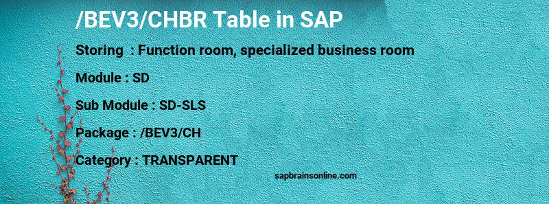 SAP /BEV3/CHBR table