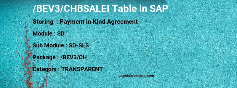 SAP /BEV3/CHBSALEI table