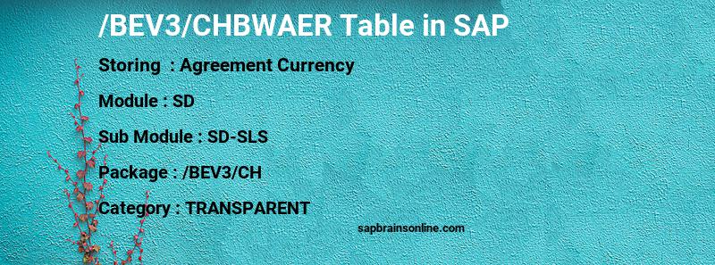 SAP /BEV3/CHBWAER table