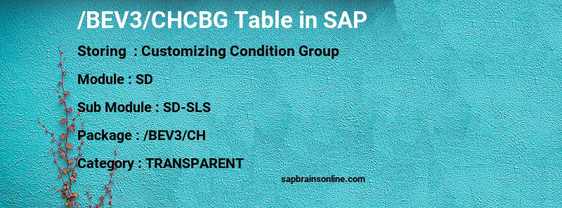 SAP /BEV3/CHCBG table