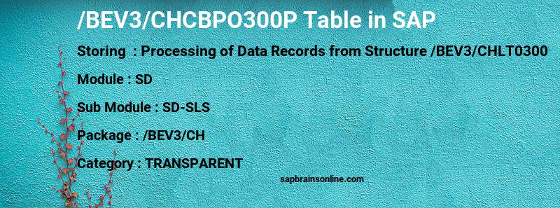 SAP /BEV3/CHCBPO300P table