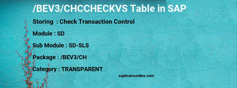 SAP /BEV3/CHCCHECKVS table
