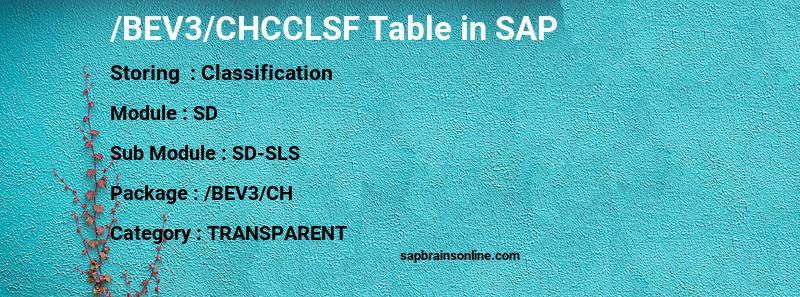 SAP /BEV3/CHCCLSF table