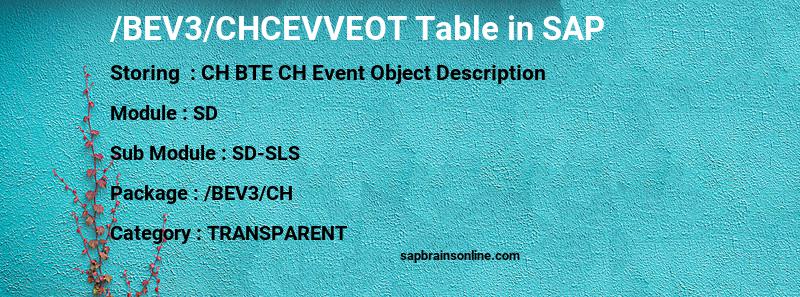 SAP /BEV3/CHCEVVEOT table