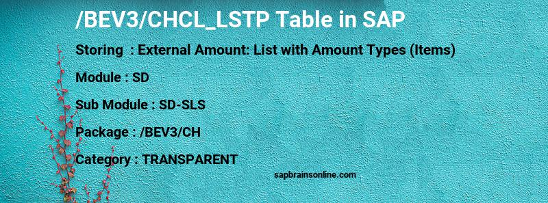 SAP /BEV3/CHCL_LSTP table