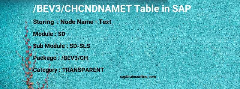 SAP /BEV3/CHCNDNAMET table