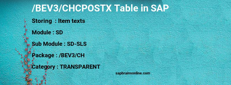 SAP /BEV3/CHCPOSTX table