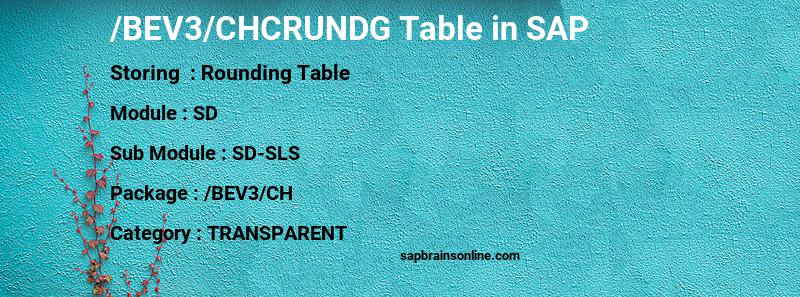 SAP /BEV3/CHCRUNDG table