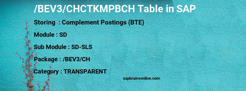 SAP /BEV3/CHCTKMPBCH table