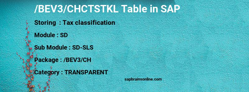 SAP /BEV3/CHCTSTKL table