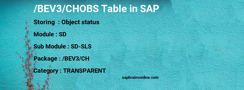 SAP /BEV3/CHOBS table