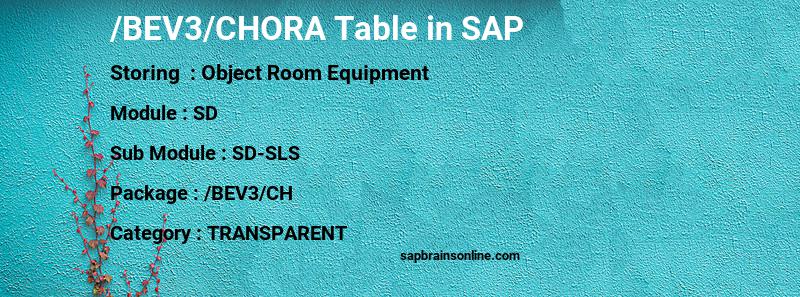 SAP /BEV3/CHORA table