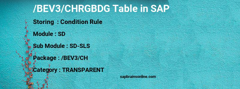 SAP /BEV3/CHRGBDG table