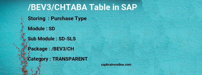 SAP /BEV3/CHTABA table